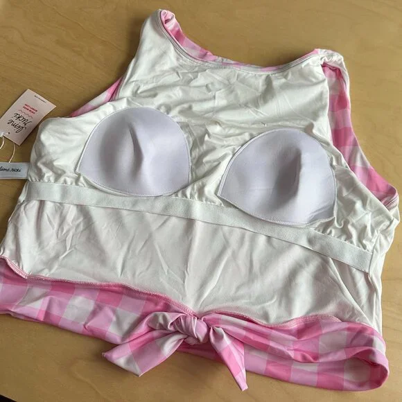 NWT Lime Ricki Pink Gingham Swimsuit 3X - Picture 9 of 11
